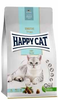 Сухой корм для кошек склонных к избыточному весу Happy Cat Sensitive 1+ years Light 36/9 Домашняя птица